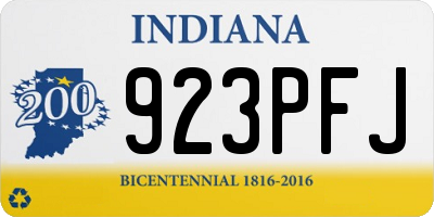 IN license plate 923PFJ