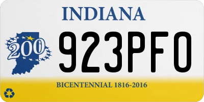 IN license plate 923PFO