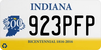 IN license plate 923PFP