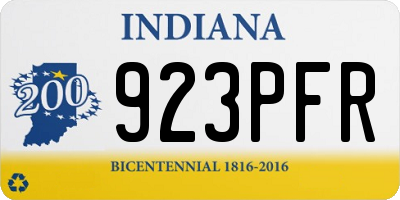 IN license plate 923PFR