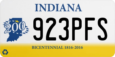IN license plate 923PFS
