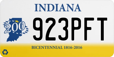 IN license plate 923PFT