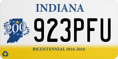 IN license plate 923PFU