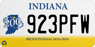 IN license plate 923PFW