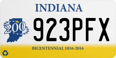 IN license plate 923PFX