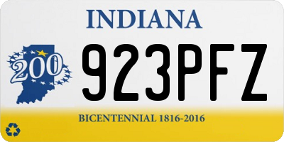IN license plate 923PFZ