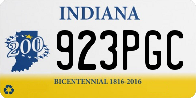 IN license plate 923PGC