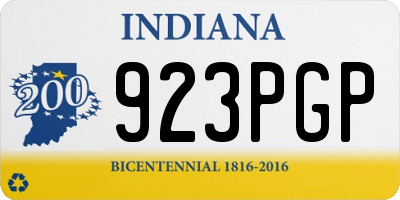 IN license plate 923PGP