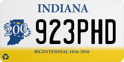 IN license plate 923PHD
