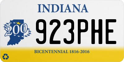 IN license plate 923PHE