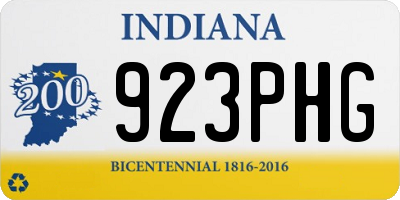 IN license plate 923PHG