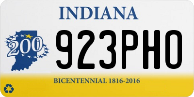 IN license plate 923PHO