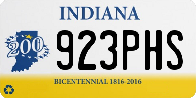 IN license plate 923PHS