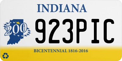 IN license plate 923PIC