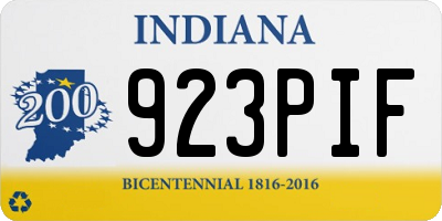 IN license plate 923PIF