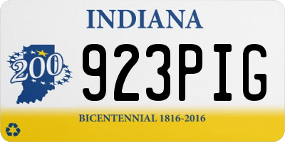 IN license plate 923PIG