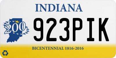 IN license plate 923PIK
