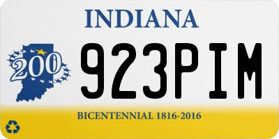 IN license plate 923PIM