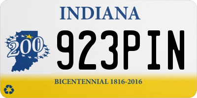 IN license plate 923PIN