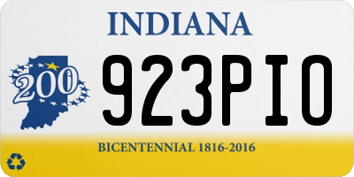 IN license plate 923PIO