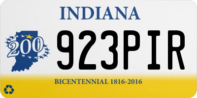 IN license plate 923PIR