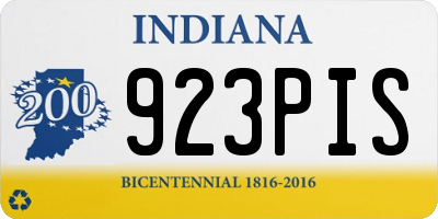 IN license plate 923PIS