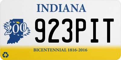 IN license plate 923PIT