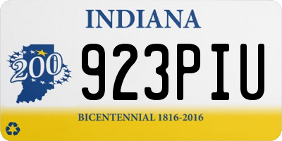 IN license plate 923PIU