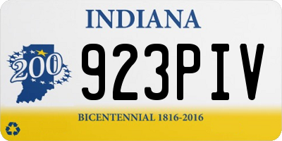 IN license plate 923PIV