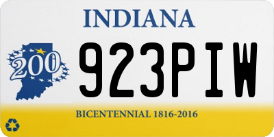 IN license plate 923PIW