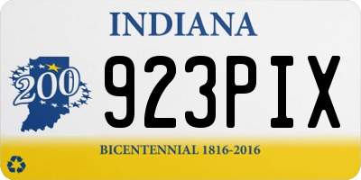 IN license plate 923PIX