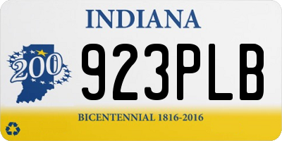 IN license plate 923PLB