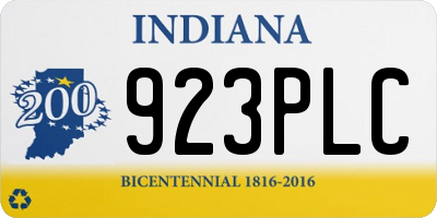 IN license plate 923PLC