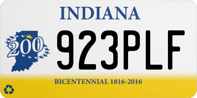 IN license plate 923PLF