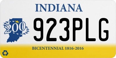 IN license plate 923PLG