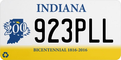 IN license plate 923PLL