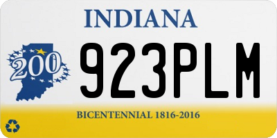 IN license plate 923PLM