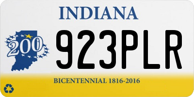 IN license plate 923PLR
