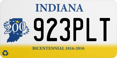 IN license plate 923PLT