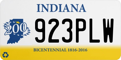 IN license plate 923PLW