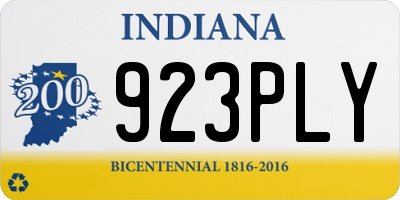 IN license plate 923PLY