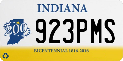 IN license plate 923PMS