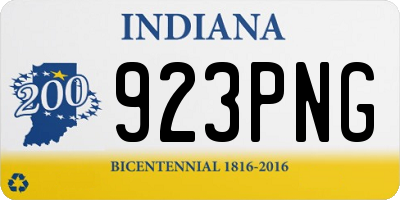 IN license plate 923PNG