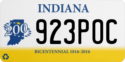 IN license plate 923POC