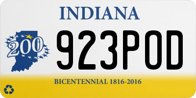 IN license plate 923POD