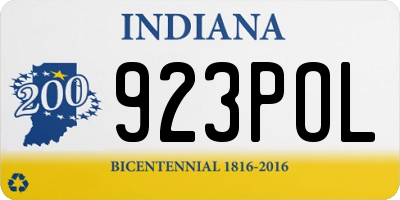 IN license plate 923POL