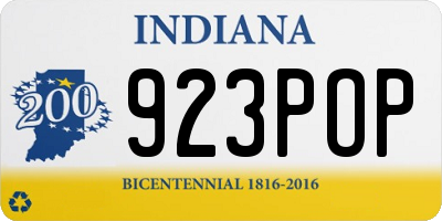 IN license plate 923POP