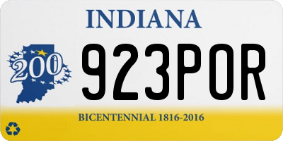 IN license plate 923POR