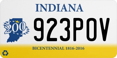 IN license plate 923POV