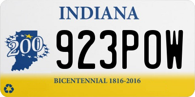 IN license plate 923POW